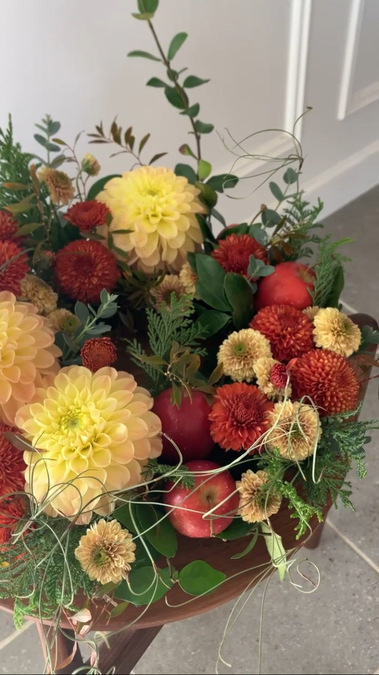2026.9.29　秋色の花で作る　季節のテーブルリース