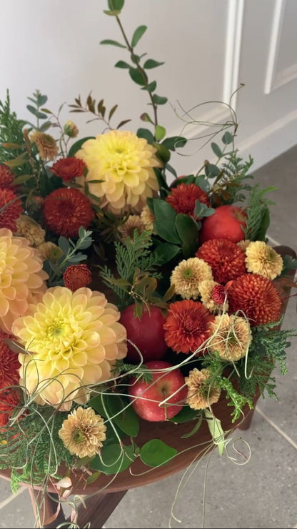2026.9.29　秋色の花で作る　季節のテーブルリース